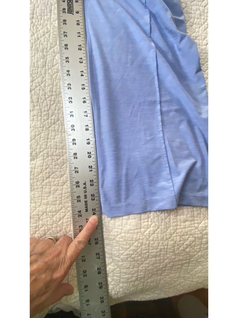 Duluth Armachillo Wide Leg Cropped Capri Lounge Pajama Pants Blue Cool Stretchy - Picture 8 of 9
